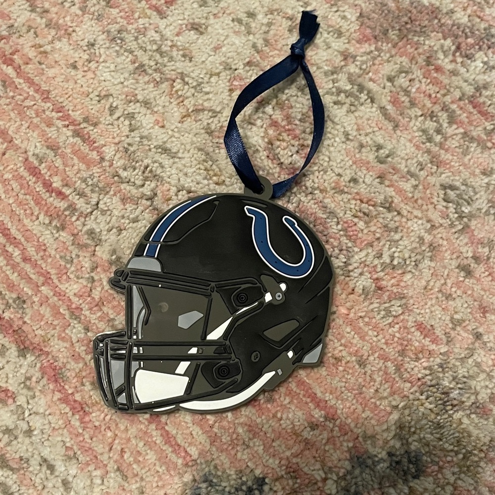 Source Unknown Black and Blue Football Helmet Ornament